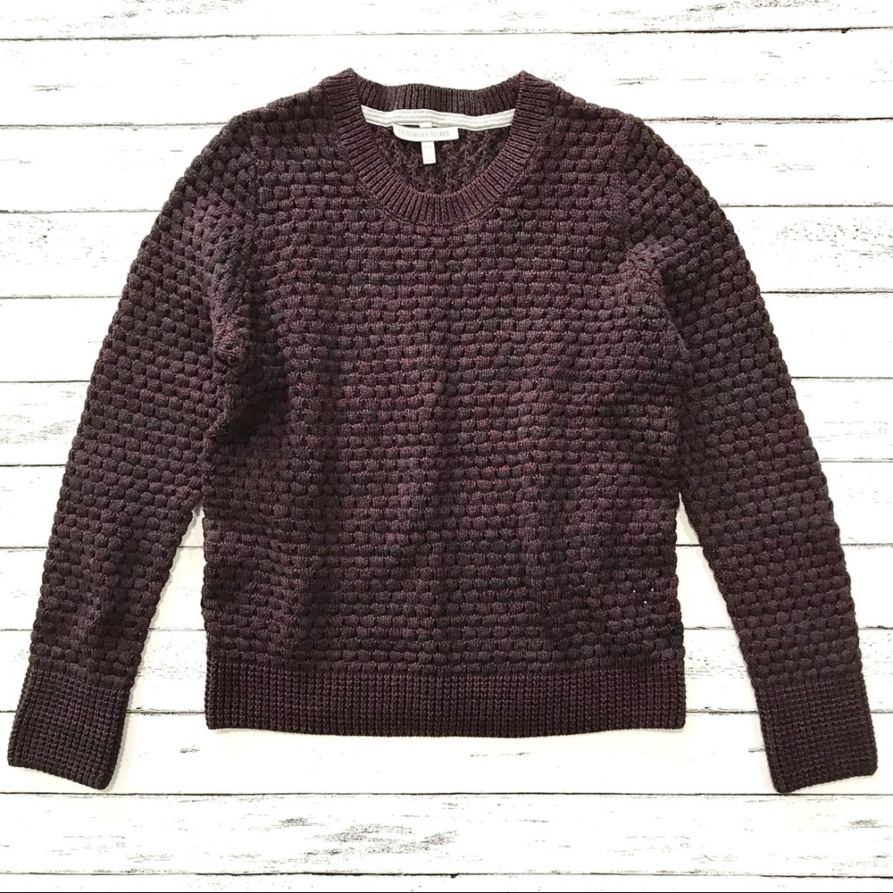 NWOT Victoria’s Secret Slim Fit Chunky Knit Marled Crewneck Sweater - Picture 2 of 16